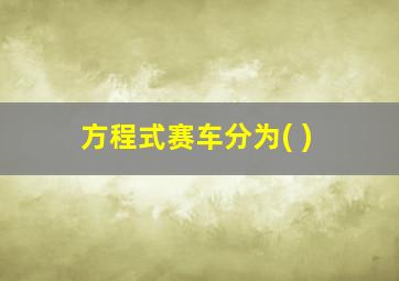 方程式赛车分为( )